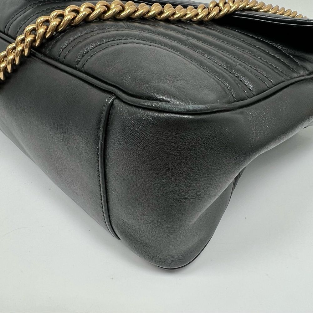 GUCCI Large Marmont Matelasse Shoulder Bag Black 498090 - Picture 6 of 16